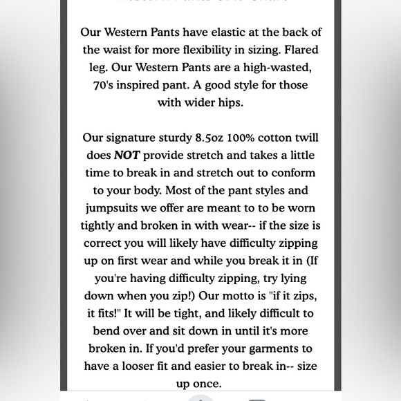 Big Bud Western Pants—  XS blue + white stripe - Picture 9 of 9